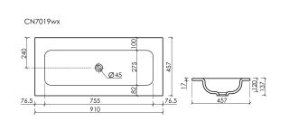Раковина Ceramicanova Grace CN7019MBwx 90 см чёрный матовый